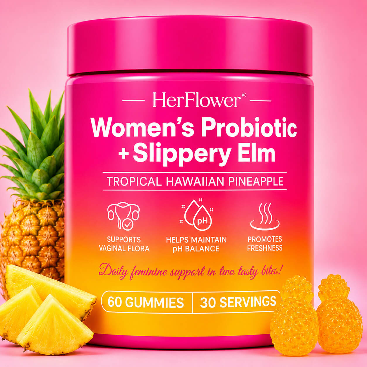 HerFlower® Juicy Feminine Probiotic Gummies
